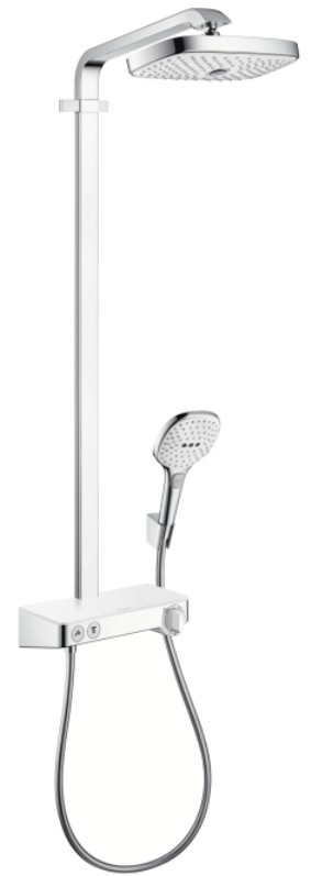 Showerpipe Hansgrohe Select E 300 2jet cu baterie Shower Tablet 300 alb-crom