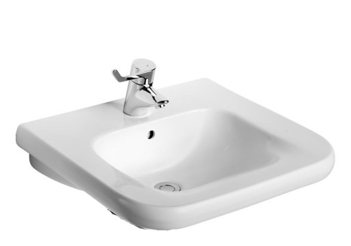 Lavoar pentru persoane cu dizabilitati Ideal Standard Contour 21 60x54 5cm cu orificiu pentru baterie