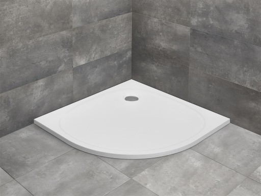 Cadita dus semirotunda marmura slim Radaway Zantos A 90x90x3 2cm