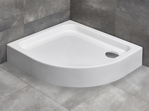 Cadita de dus asimetrica Radaway Siros E Compact 80x90 cm cu panou integrat si orientare dreapta