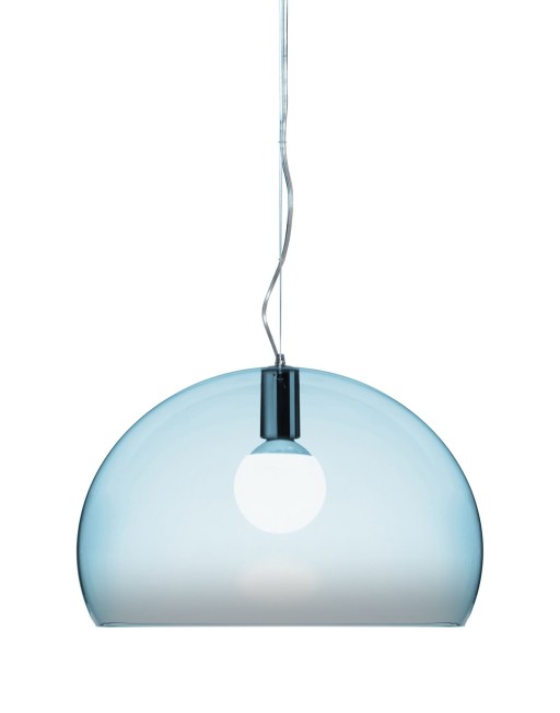 Suspensie Kartell FL/Y design Ferruccio Laviani E27 max 15W LED h33cm bleu transparent