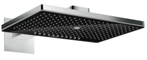 Palarie de dus Hansgrohe Rainmaker Select 460 cu 3 jeturi negru-crom si brat de perete 460mm