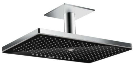 Palarie de dus Hansgrohe Rainmaker Select 460 cu 3 jeturi negru-crom si brat de tavan 100mm necesita set de baza