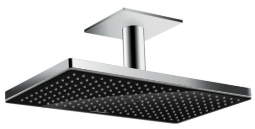 Palarie de dus Hansgrohe Rainmaker Select 460 negru-crom si brat de tavan 100mm necesita set de baza