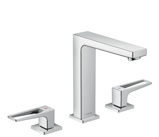 Baterie lavoar Hansgrohe Metropol 160 din 3 elemente ventil push-open cu levier decupat