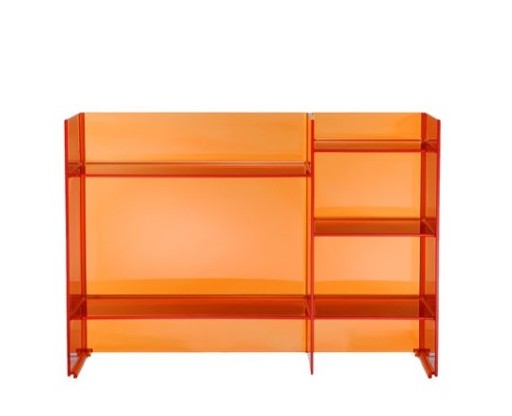 Comoda Kartell Sound-Rack design Ludovica & Roberto Palomba 75x26x53cm portocaliu transparent