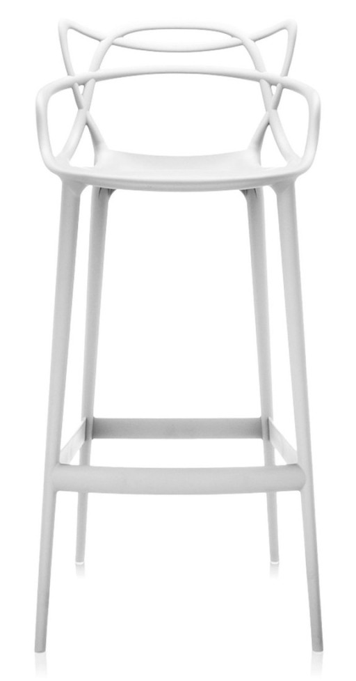 Scaun inalt Kartell Masters Stool design Philippe Starck & Eugeni Quitllet 75cm alb