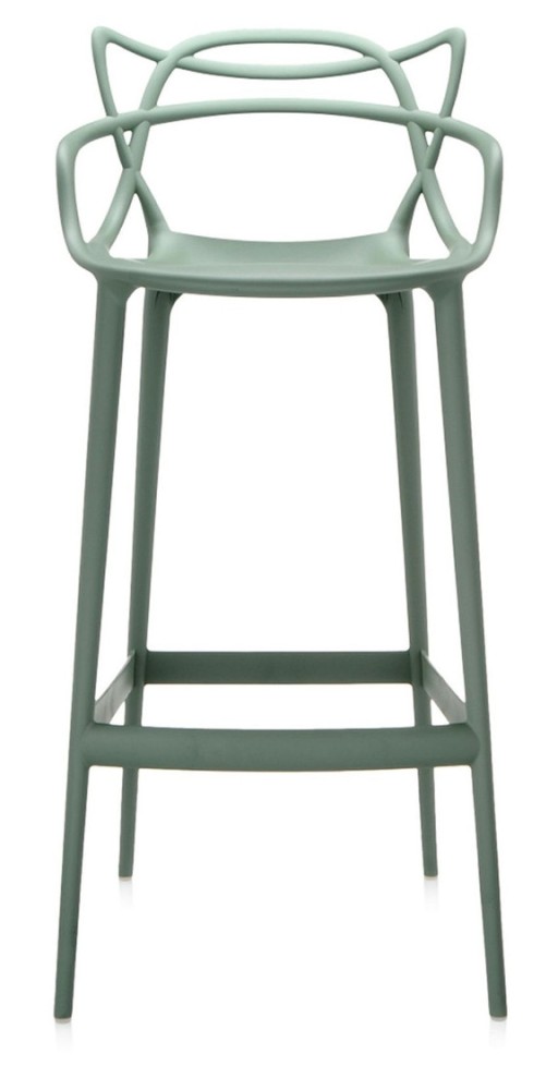 Scaun inalt Kartell Masters Stool design Philippe Starck & Eugeni Quitllet 75cm verde salvie