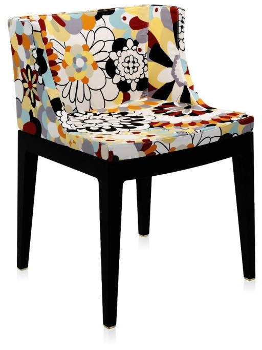 Scaun Kartell Mademoiselle design Philippe Starck tapiterie Missoni Vevey caramel