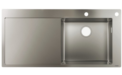 Chiuveta bucatarie Hansgrohe S717-F450 1045x510mmmm picurator stanga orificiu buton control inox