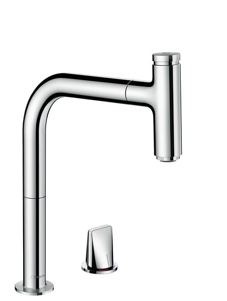 Baterie bucatarie Hansgrohe Metris M7119-H200 din doua elemente ComfortZone 200 dus extractibil crom