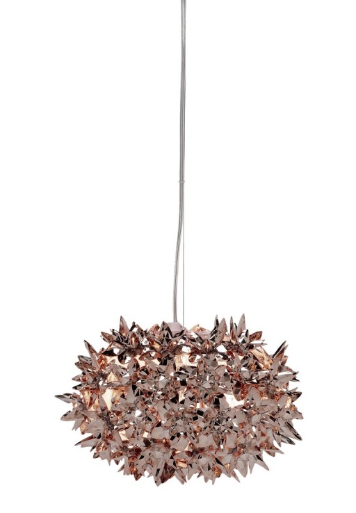 Suspensie Kartell Bloom design Ferruccio Laviani G9 max 3x33W d28cm bronz metalizat