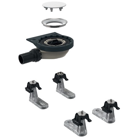 Set instalare pentru cadite dus Geberit Setaplano cu 4 picioare iesire laterala diametru 30 mm