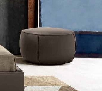 Ottoman Gamma P62 d60cm h 39cm piele Piuma E526 HandMade in Italy