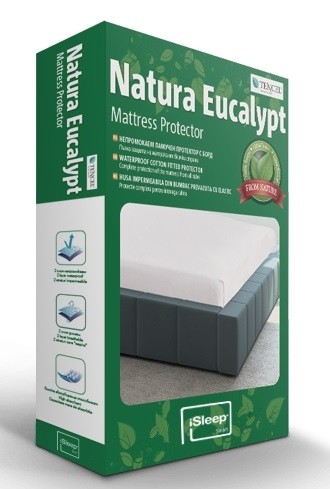 Protectie saltea iSleep Baby Natura Eucalypt 60x120cm impermeabila