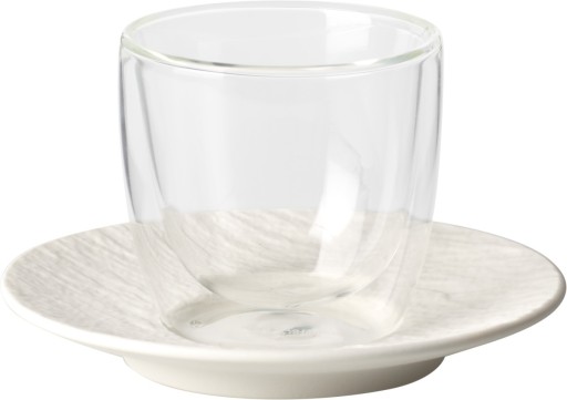 Pahar si farfuriuta espresso Villeroy & Boch Manufacture Rock Blanc