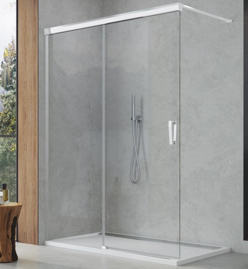 Cabina de dus Walk-in culisanta Sanswiss Cadura 140cm stanga sticla securizata 6mm