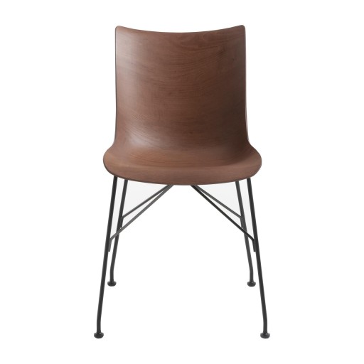 Scaun Kartell Smart Wood P/Wood design Philippe Stark Basic Veneer Dark wood picioare negre