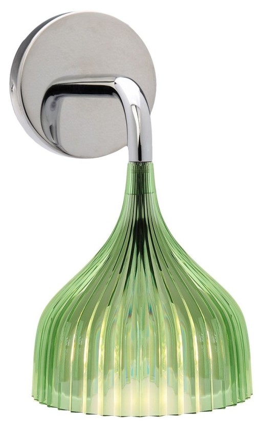 Aplica de perete Kartell E design Ferruccio Laviani max 28W E14 d 13.5cm verde transparent