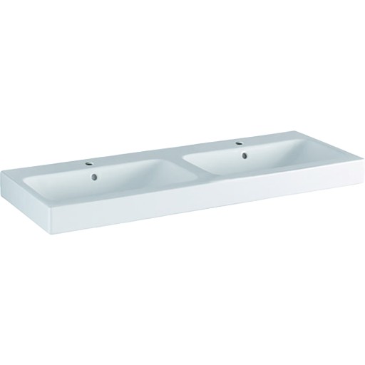 Lavoar dublu Geberit iCon 120x48.5cm montare pe mobilier alb