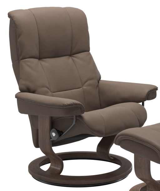 Fotoliu cu taburet Stressless Myfair Classic L cadru Walnut tapiterie piele Batik Mole