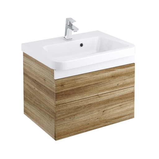 Dulap baza pentru lavoar Ravak Concept 10° cu 2 sertare 55x45x45cm nuc inchis