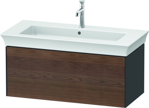 Dulap baza Duravit White Tulip cu 1 sertar pentru lavoar 105cm American Walnut Solid Wood