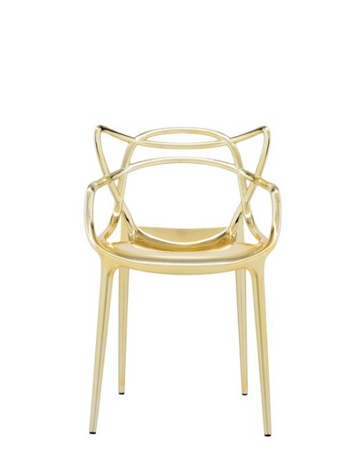 Set 2 scaune Kartell Masters design Philippe Starck & Eugeni Quitllet auriu metalizat