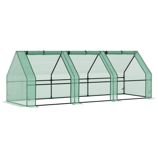 Sera gradina cu prelata Outsunny 270x90x90cm, verde | Aosom RO