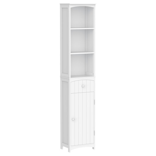 HOMCOM Mobilier de Baie Tip Coloană Alb cu Design Compact pentru Spațiu de Stocare Optimizat | Aosom Romania