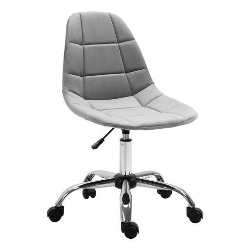 Vinsetto Scaun Rotativ Ergonomic cu Bază cu 5 Roți Înălțime Ajustabilă Gri 59x59x81-91cm | Aosom Romania