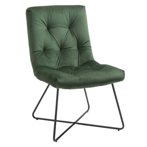 HOMCOM Scaun Sufragerie Modern Verde și Negru din Metal și Țesătură pentru Design Interior Contemporan | Aosom Romania