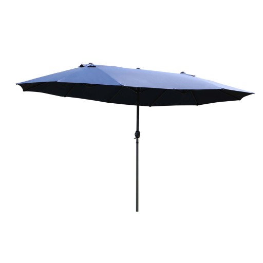 Outsunny Umbrelă de Grădină Albastră cu Manivelă din Oțel și Poliester 460x270x240cm | Aosom Romania