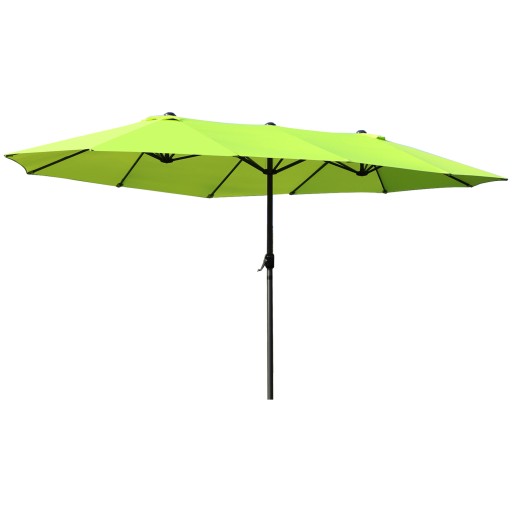 Outsunny Umbrelă de Grădină Verde Deschis cu Manivelă din Oțel și Poliester 460x270x240cm | Aosom Romania