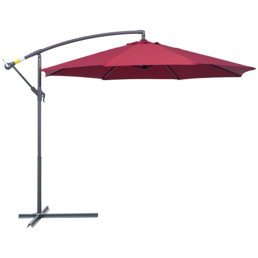 Umbrela Parasolara Decentrata Outsunny, Metal, Bordeaux, Φ3x2.6m | Aosom RO