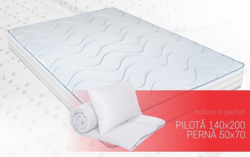 Saltea Argentum Therapy PLUS 90x200 cm, 14+6 Memory Arctic Gel, Husa cu ioni de argint, 7 zone de confort, Super Ortopedica, Anatomica