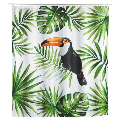 Perdea de dus Tucan, Wenko, 180x200 cm, 100% poliester, multicolor