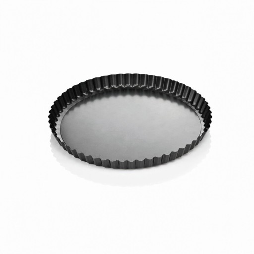 Tava de copt tarte, Tescoma Delicia, cu baza detasabila, 28 cm Ø, inox