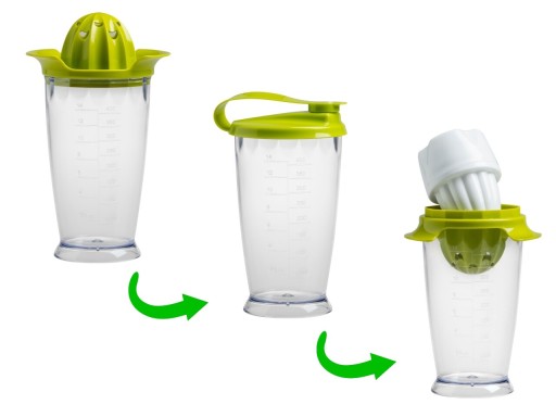 Storcator portabil pentru citrice si rodii, 3in1, Brandani, 400 ml, alb/verde