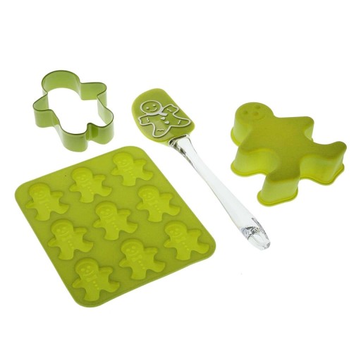 Set ustensile si forme desert pentru copii, 4 piese,Versa, Muneco, silicon, verde