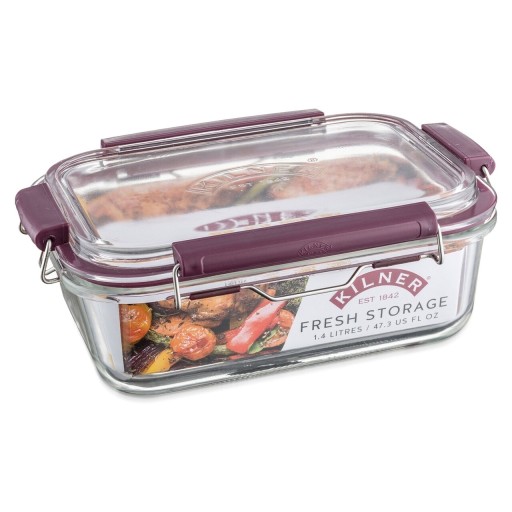 Caserola cu capac, Kilner, Fresh, 0.85 L, 24 x 19 cm, sticla, transparent