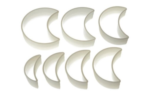 Set 7 forme pentru biscuiti Moon, Silikomart, 8x3.5 cm - 13x10.5 cm, nailon