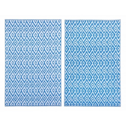 Covor reversibil, Rhombus Blue-White, Bizzotto, 120x180 cm