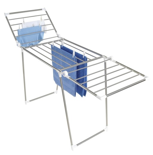 Uscator de rufe pliabil, Wenko, Dual-wing Profi Plus, 15 m capacitate de uscare, 196 x 90 x 63 cm, inox/polipropilena/poliester