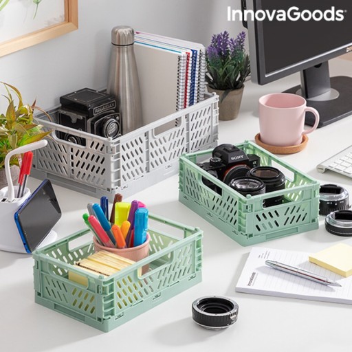 Set de 3 cutii organizatoare pliabile si stivuibile Boxtor InnovaGoods