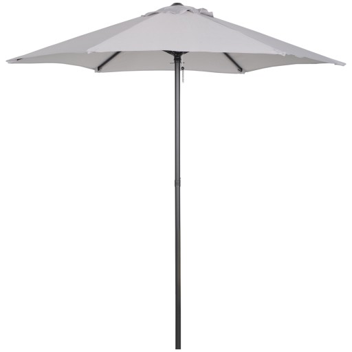 Outsunny Umbrelă Rotundă de Grădină cu Manivelă, Structură din Aluminiu, Φ196x200cm, Gri Deschis | Aosom Romania