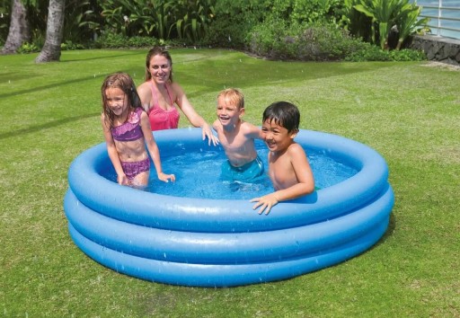 Piscina gonflabila pentru copii Crystal Blue, 147x33 cm, polivinil, albastru