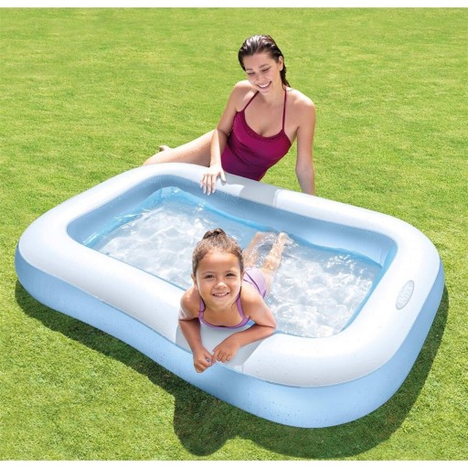 Piscina dreptunghiulara pentru copii, 166x100x25 cm, polivinil, multicolor