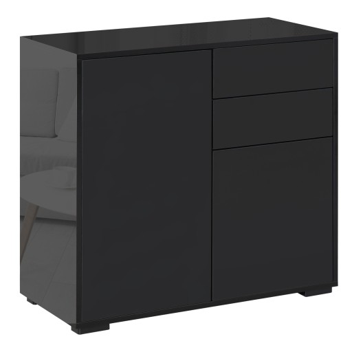 HOMCOM Mobilier multiuz cu 2 sertare si 2 dulapuri, deschidere cu presiune, 79x36x74cm