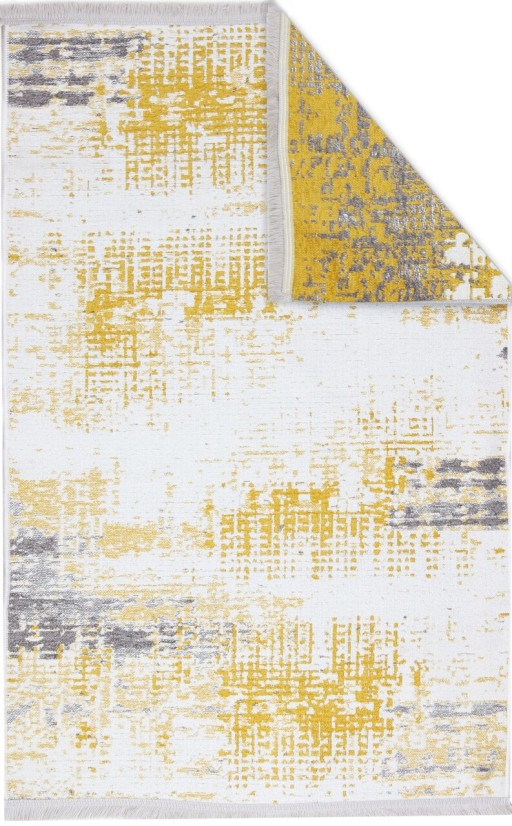 Covor Eko rezistent, NK 01 - Yellow, Grey, 100% poliester, 115 x 180 cm